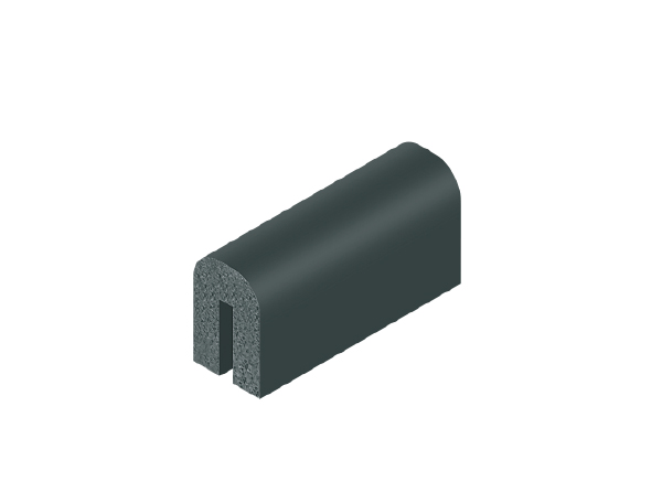 Black EPDM sponge rubber strip