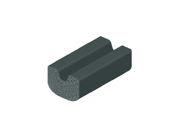 Black EPDM sponge rubber strip