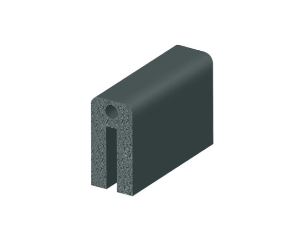 Black EPDM sponge rubber strip