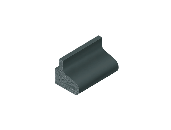 Black EPDM sponge rubber strip