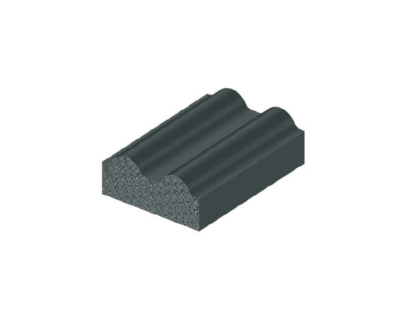 Black EPDM sponge rubber strip