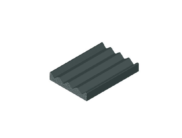 Black EPDM sponge rubber strip