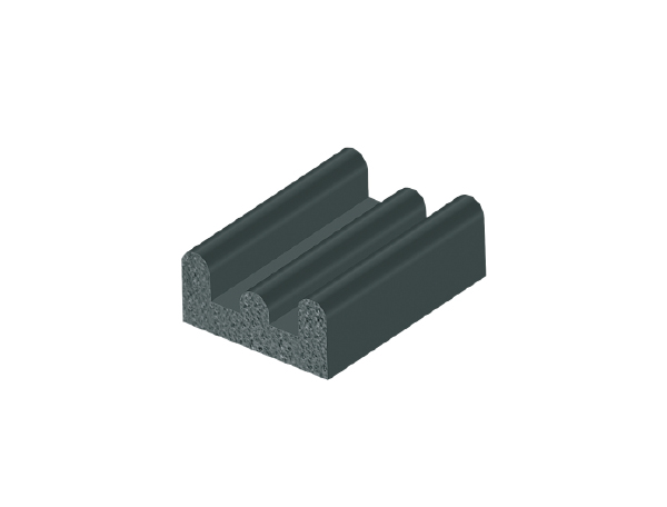 Black EPDM sponge rubber strip