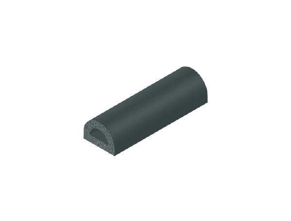 Black EPDM sponge rubber strip