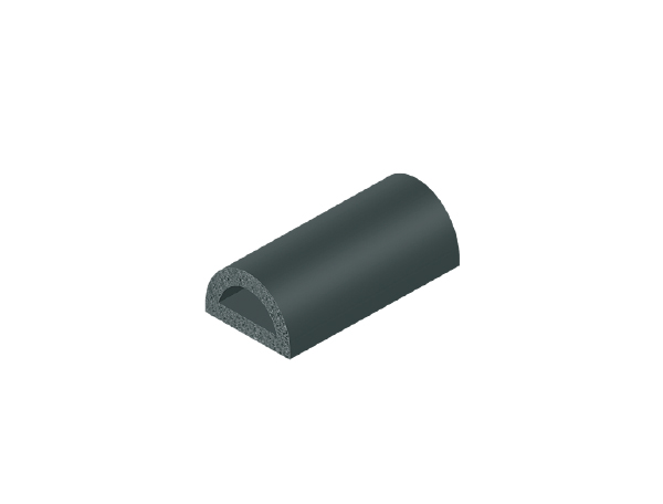 Black EPDM sponge rubber strip