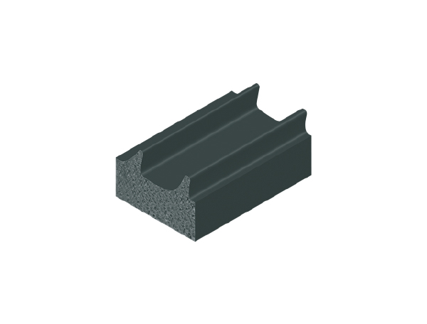 Black EPDM sponge rubber strip